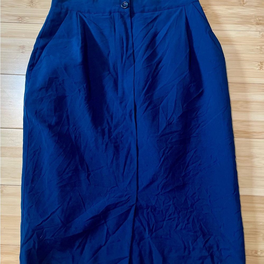 Vintage Italian Navy Blue Women's Pencil Skirt